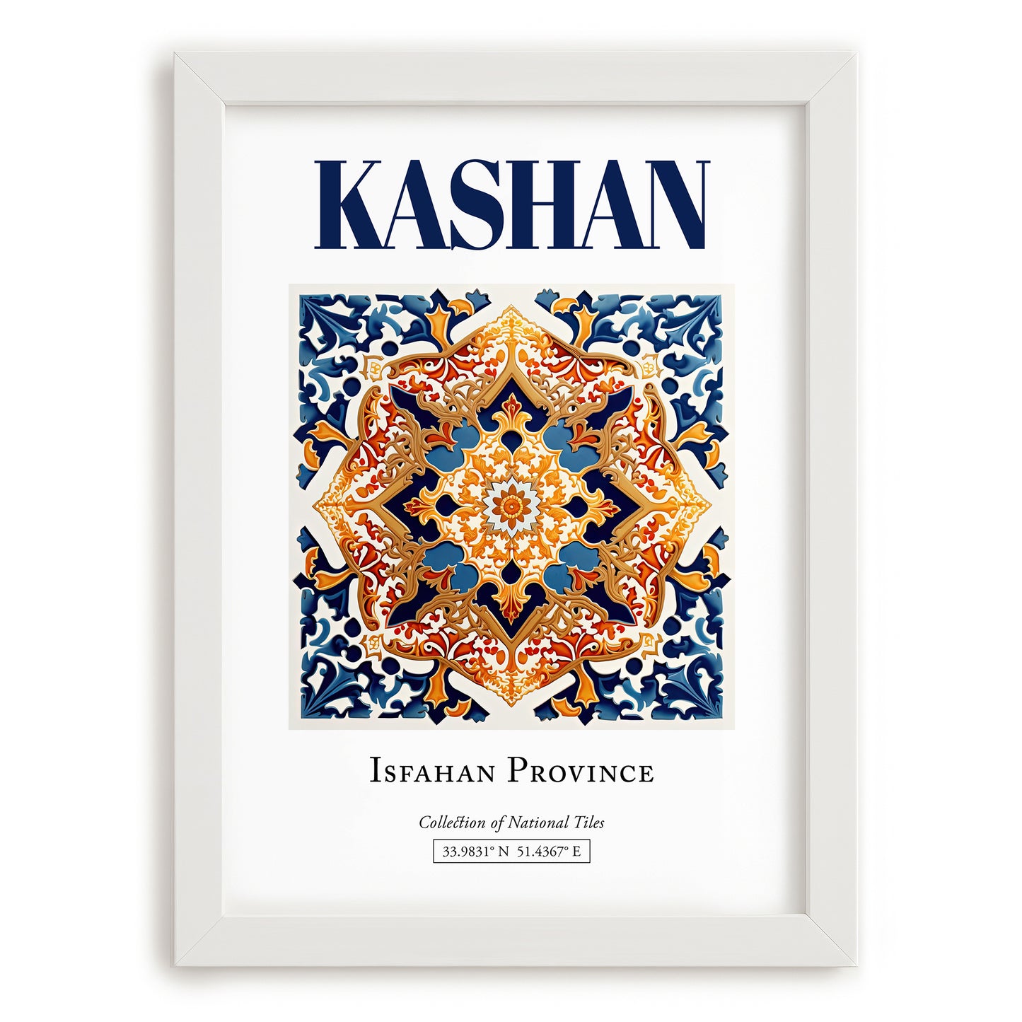 Kashan, Iran – Travel Print, placed in minimal white frame