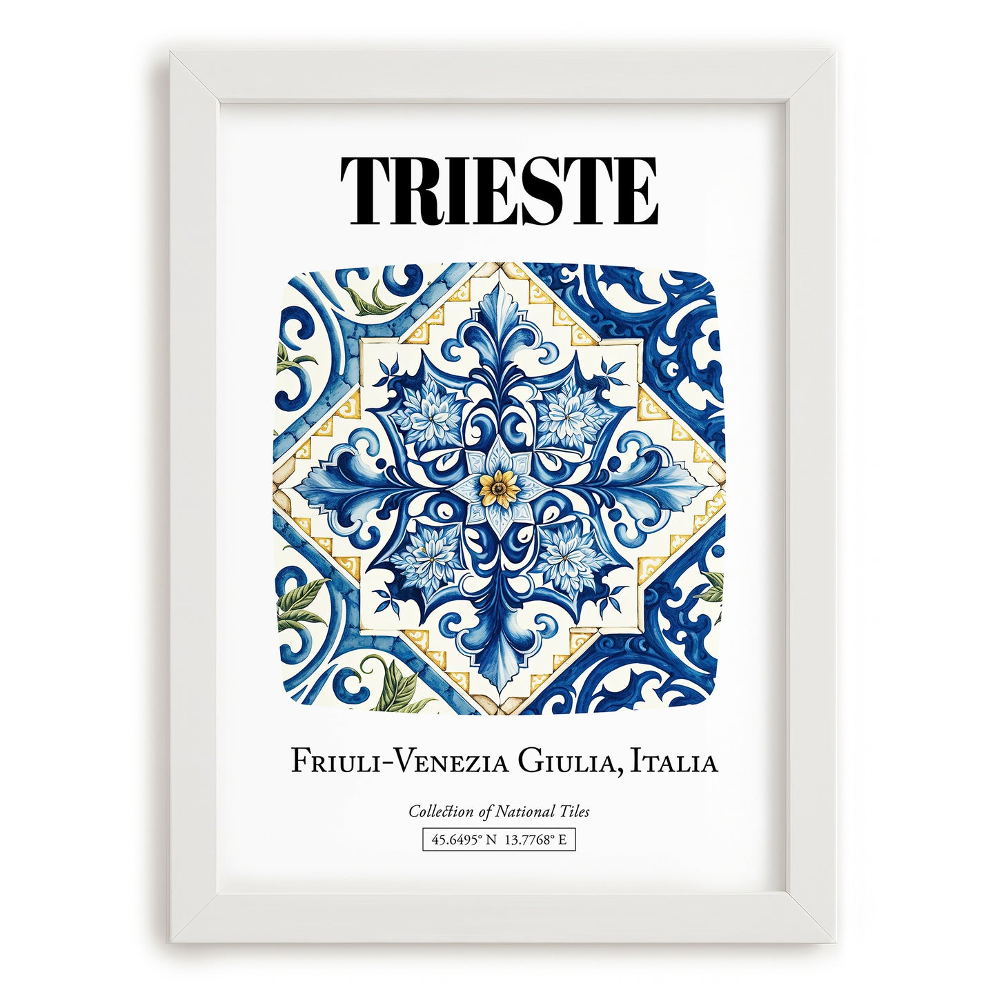 Trieste, Italy – Cultural Heritage Wall Art, placed in minimal white frame