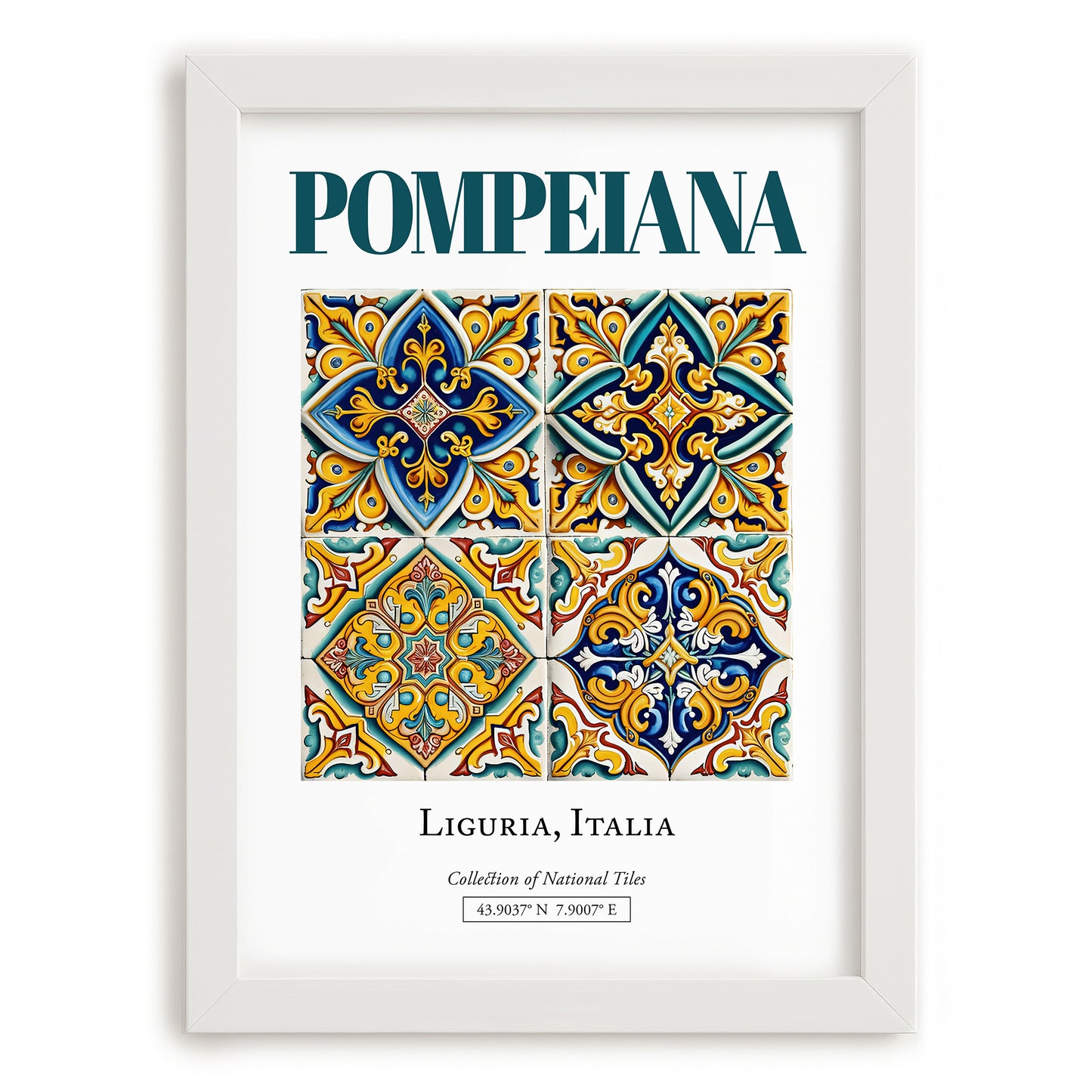 Pompeiana, Italy – Travel Print, placed in minimal white frame