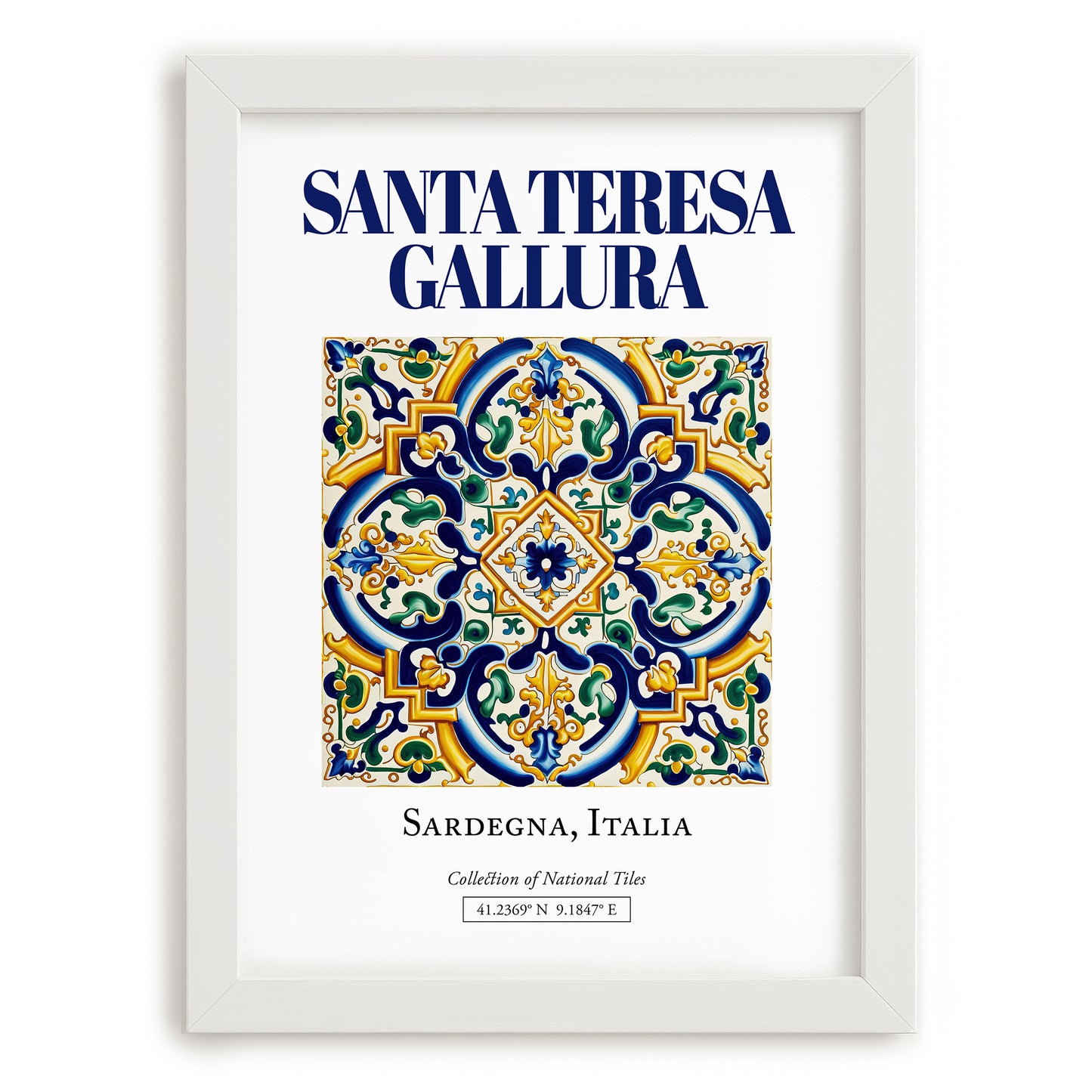 Santa Teresa Gallura, Italy – Vintage Travel Poster, placed in minimal white frame