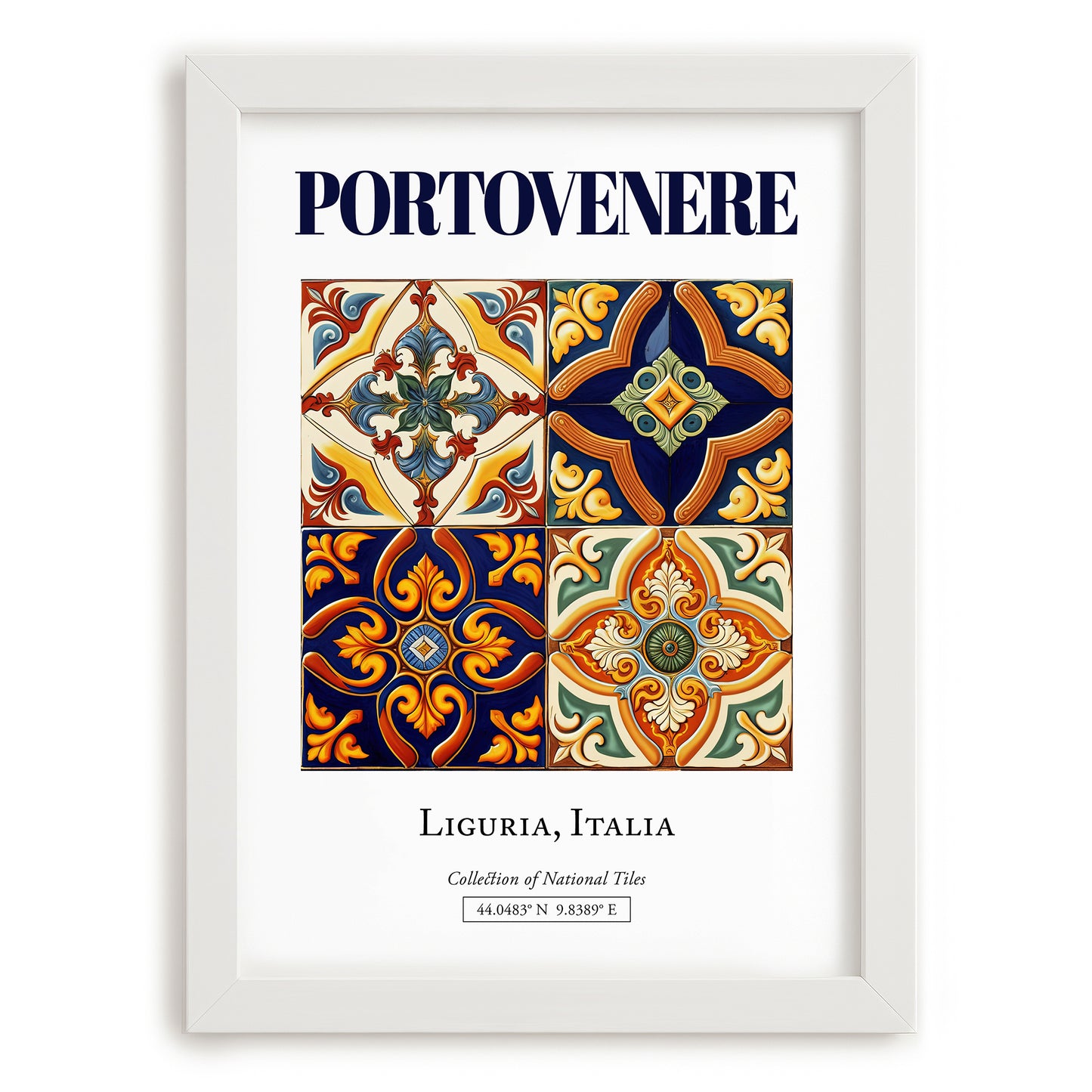 Portovenere, Italy – World Travel Art, placed in minimal white frame