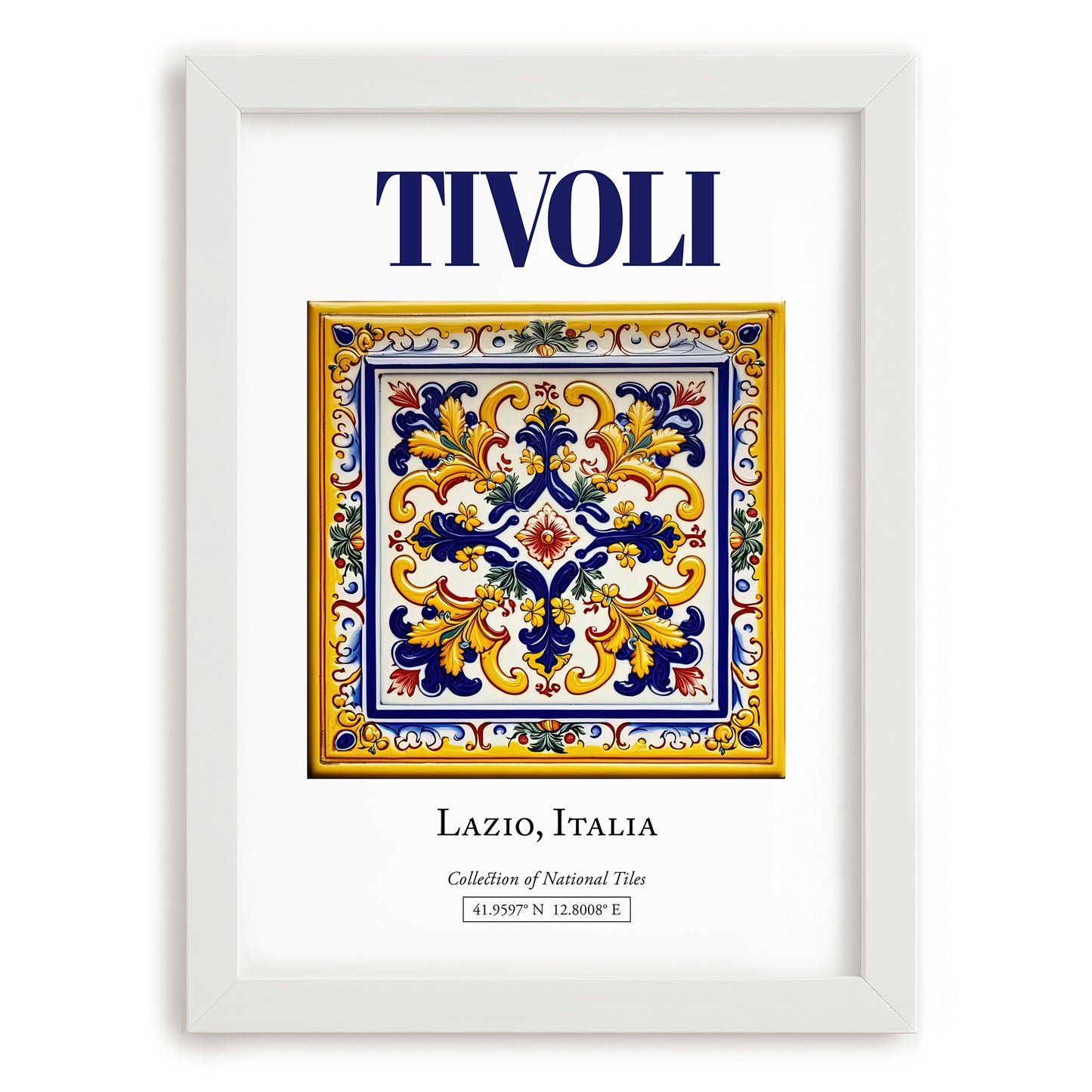 Tivoli, Italy – Travel Print, placed in minimal white frame