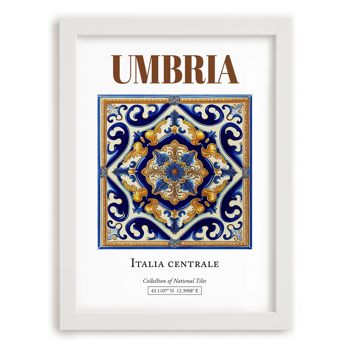 Umbria, Italy – Travel Wall Art, placed in minimal white frame