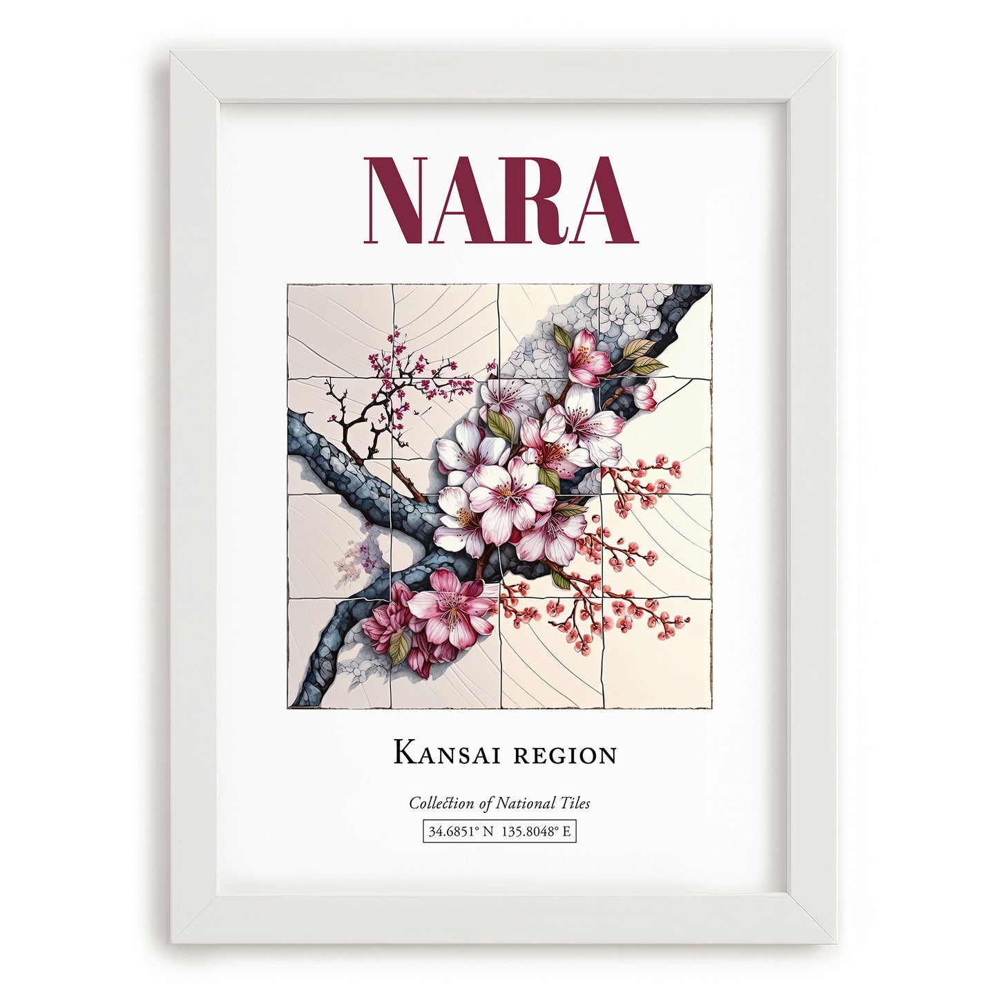Nara, Japan – Wanderlust-Inspired Poster, placed in minimal white frame
