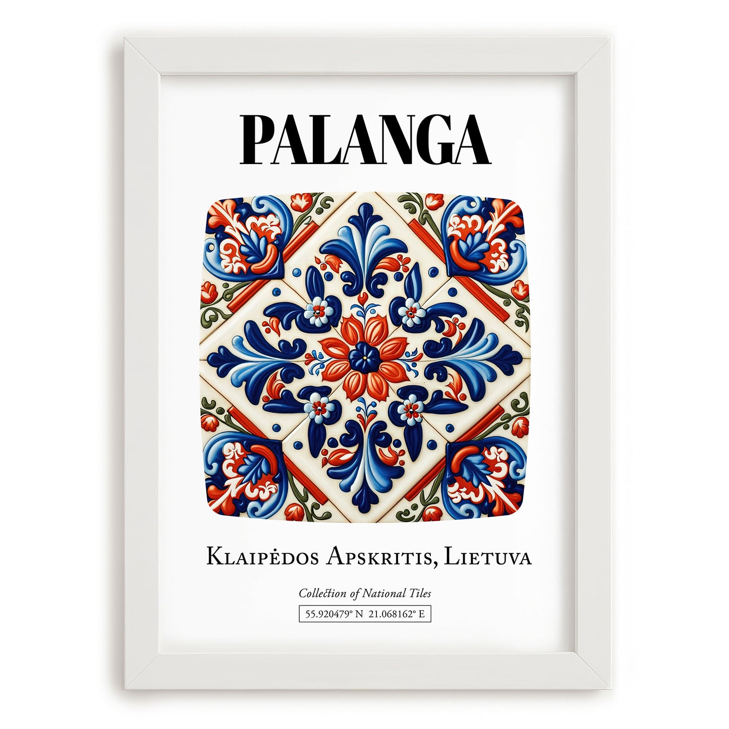 Palanga, Lithuania – Travel Wall Art, placed in minimal white frame
