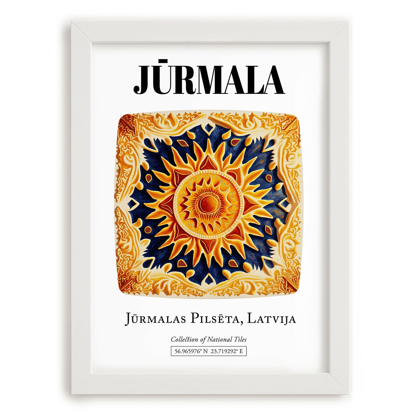 Jūrmala, Latvia – Travel Print, placed in minimal white frame