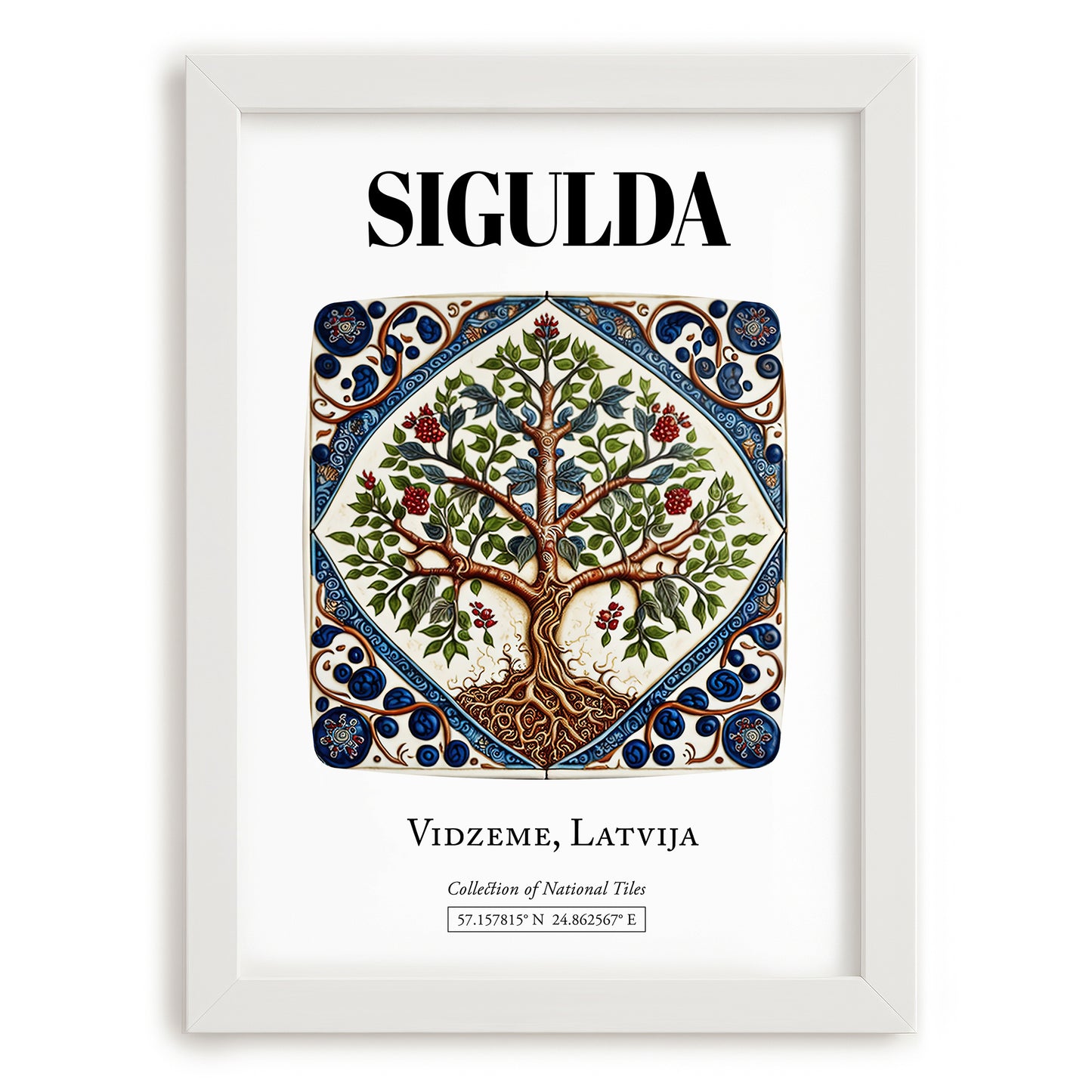 Sigulda, Latvia – Wanderlust Wall Decor, placed in minimal white frame