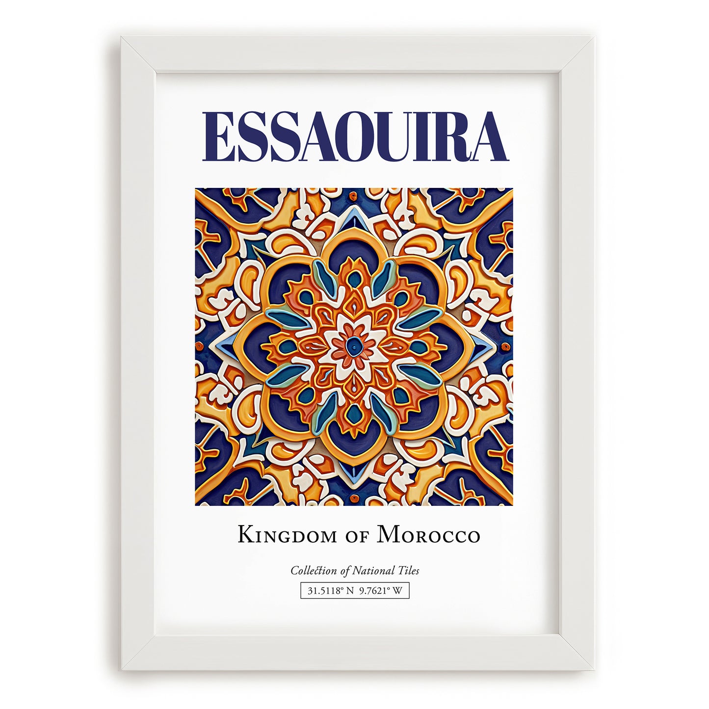 Essaouira, Morocco – Travel Wall Decor, placed in minimal white frame
