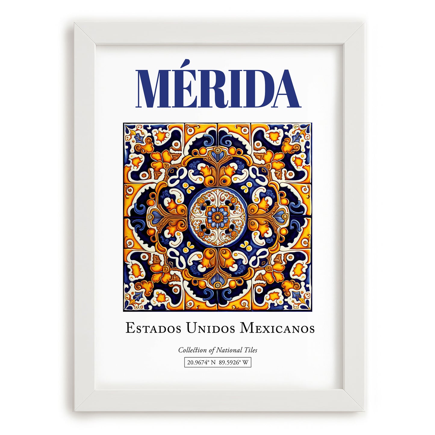 Mérida, Mexico – Global Wall Art, placed in minimal white frame