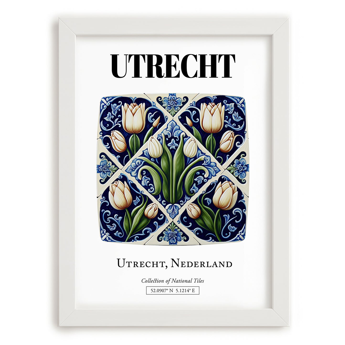 Utrecht, Netherlands – Travel Wall Decor, placed in minimal white frame