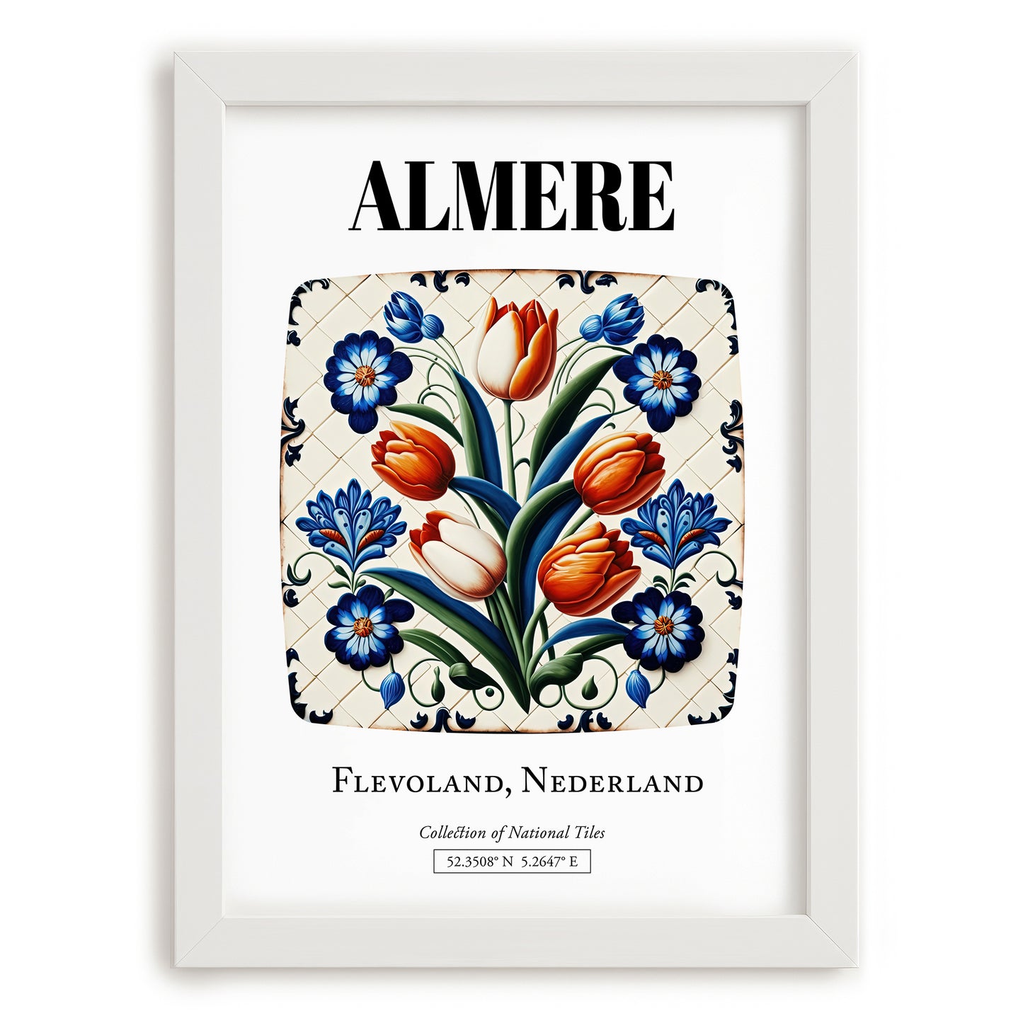 Almere, Netherlands – Travel Wall Decor, placed in minimal white frame