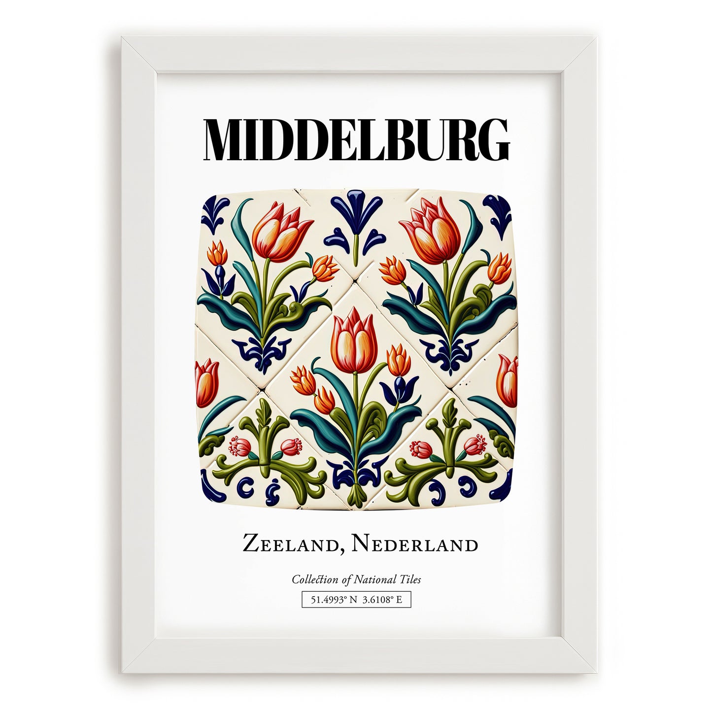 Middelburg, Netherlands – Travel Memories Wall Print, placed in minimal white frame