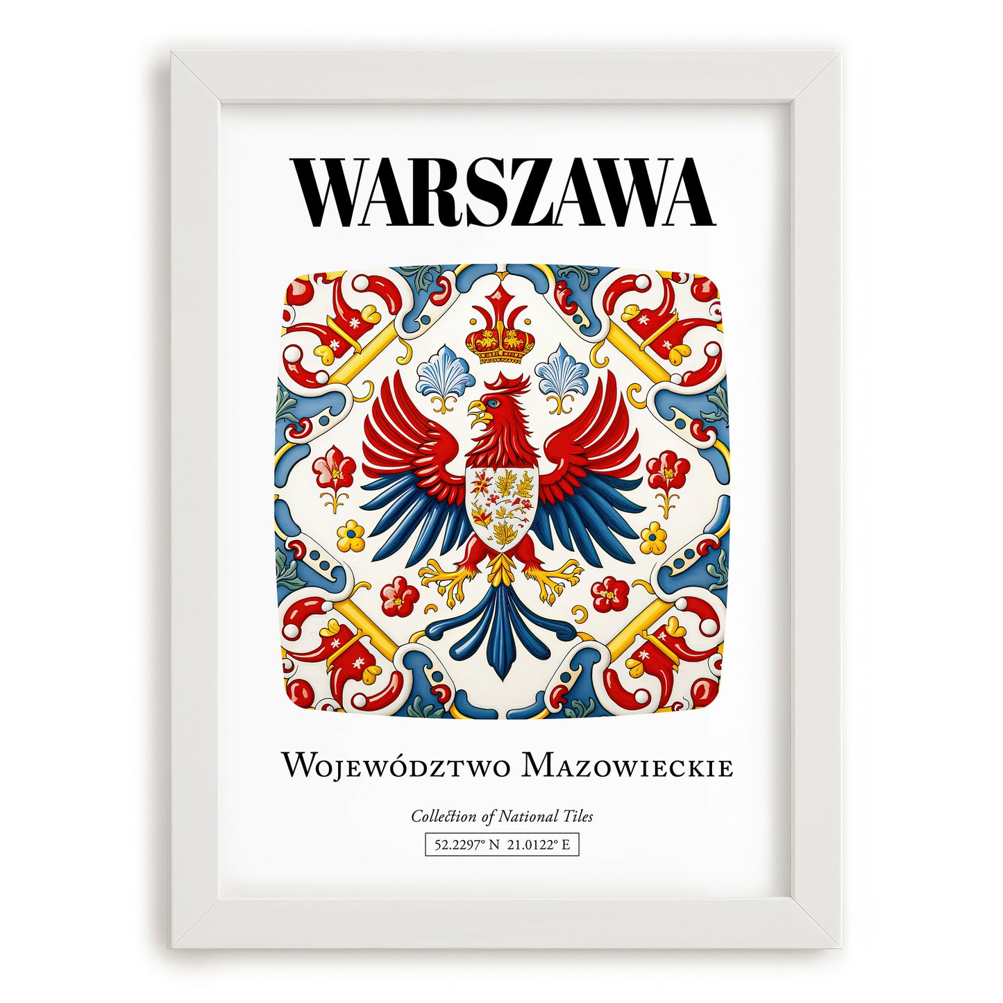 Warszawa, Poland – Wanderlust Wall Decor, placed in minimal white frame