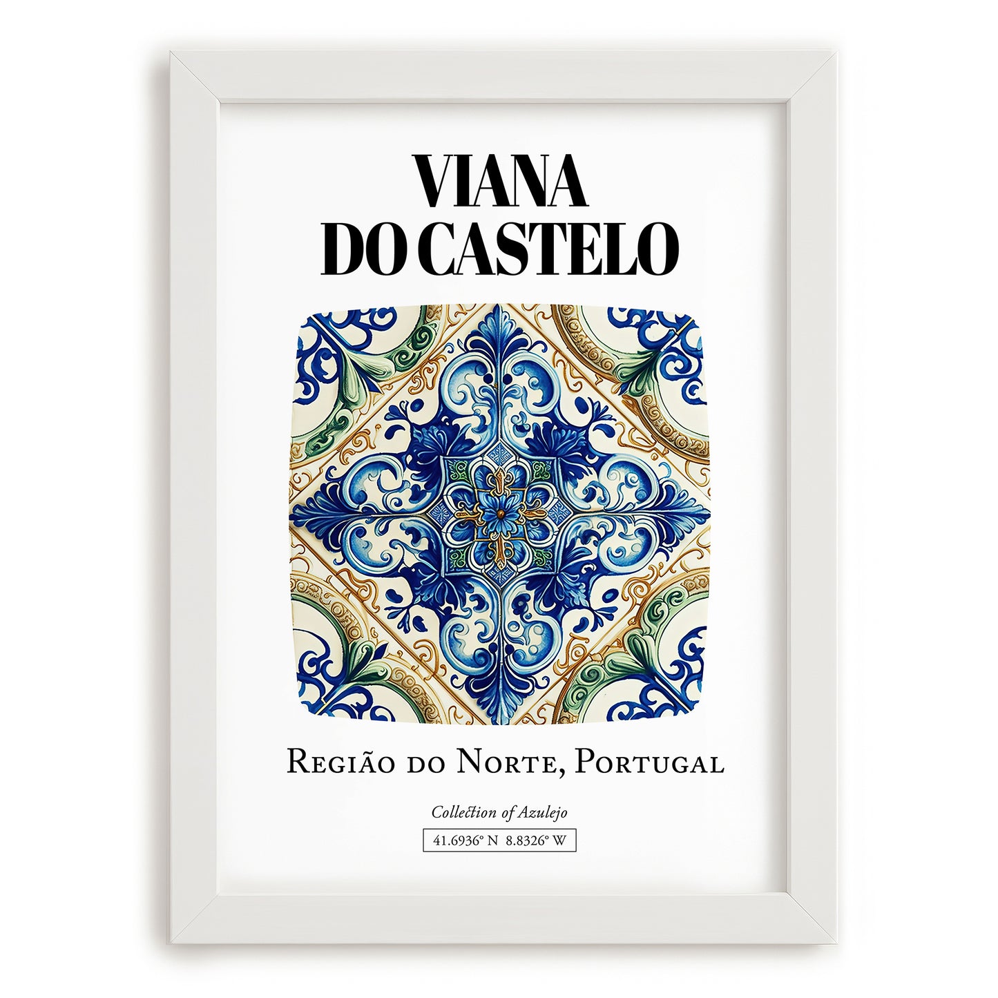 Viana Do Castelo, Portugal – Travel Poster, placed in minimal white frame
