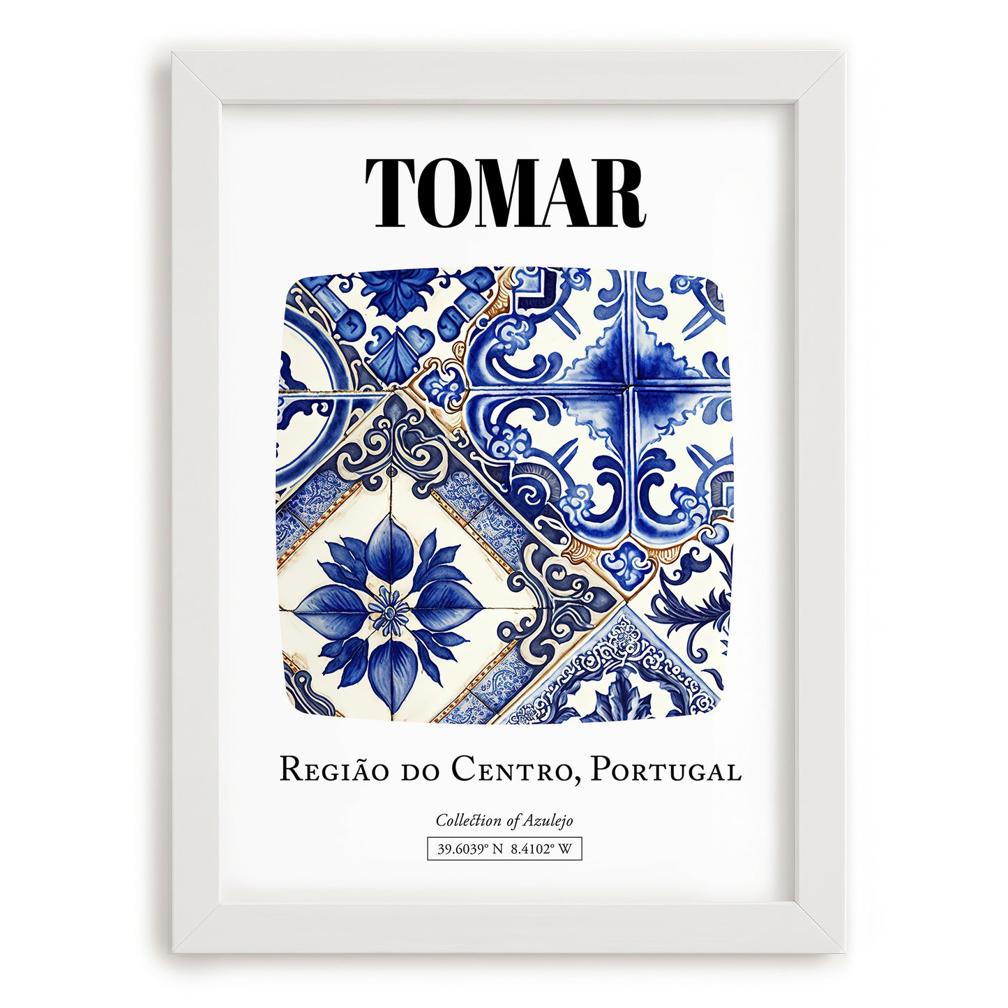 Tomar, Portugal – Travel Memories Wall Print, placed in minimal white frame