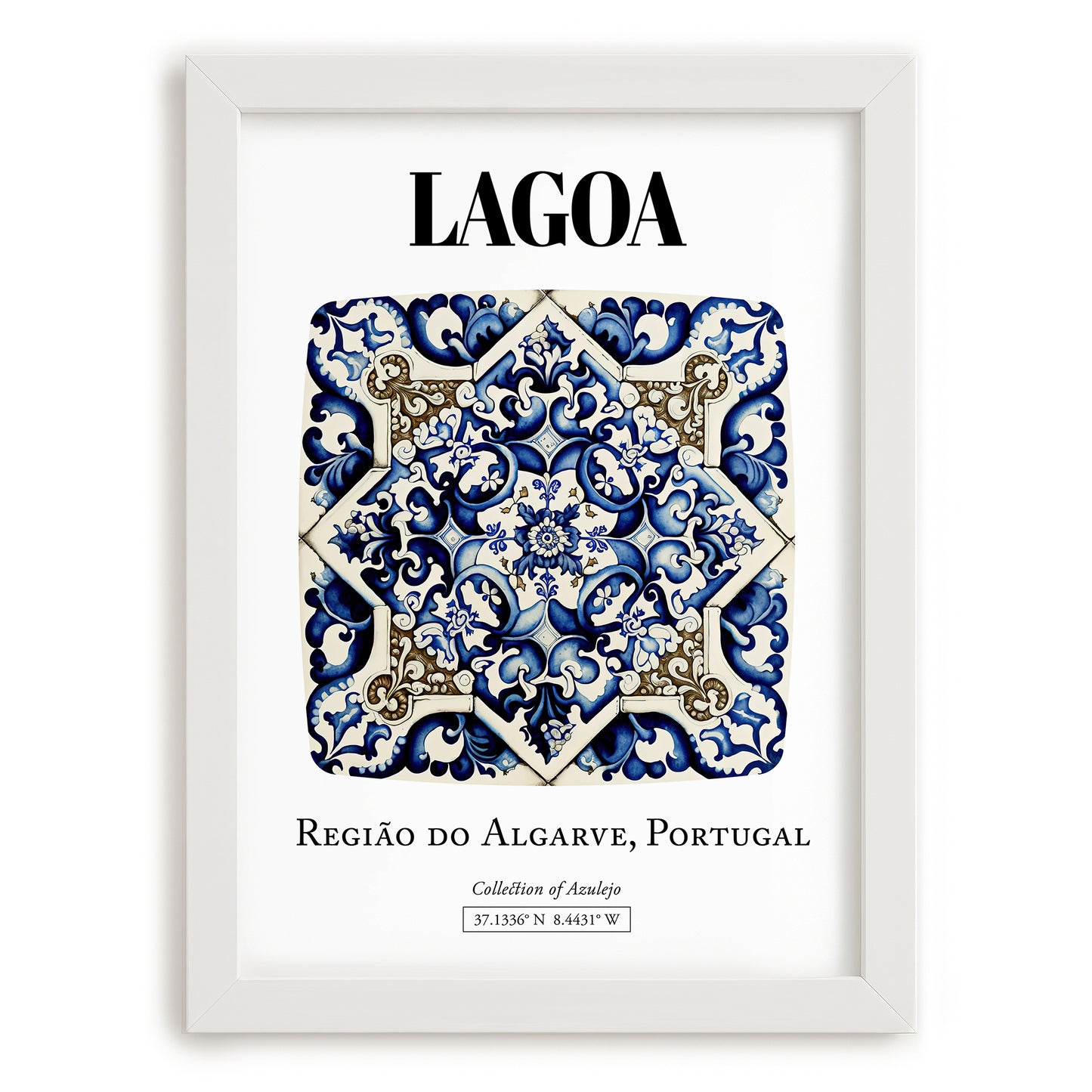 Lagoa, Portugal – Travel Wall Art, placed in minimal white frame