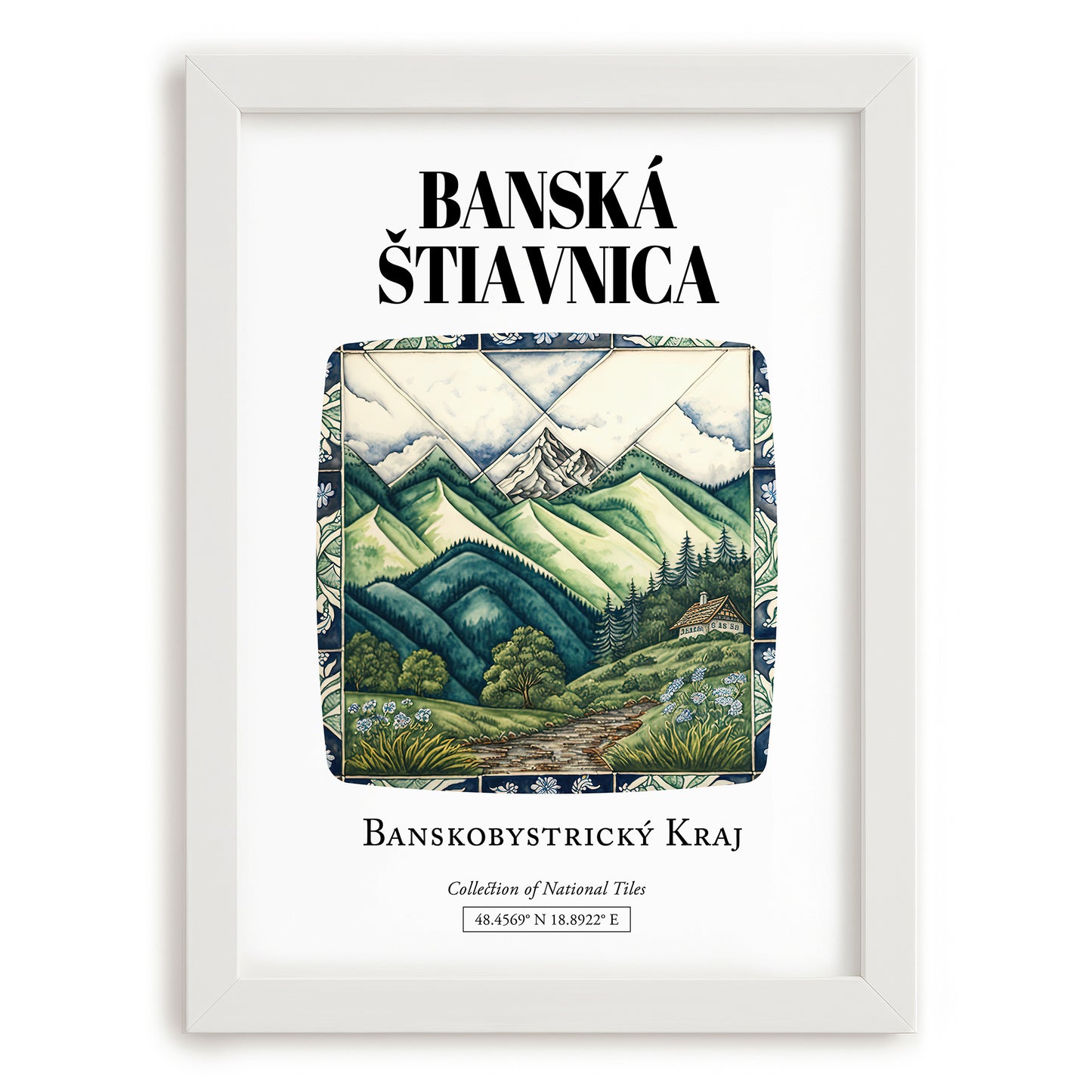 Banská Štiavnica, Slovakia – Global Wall Art, placed in minimal white frame