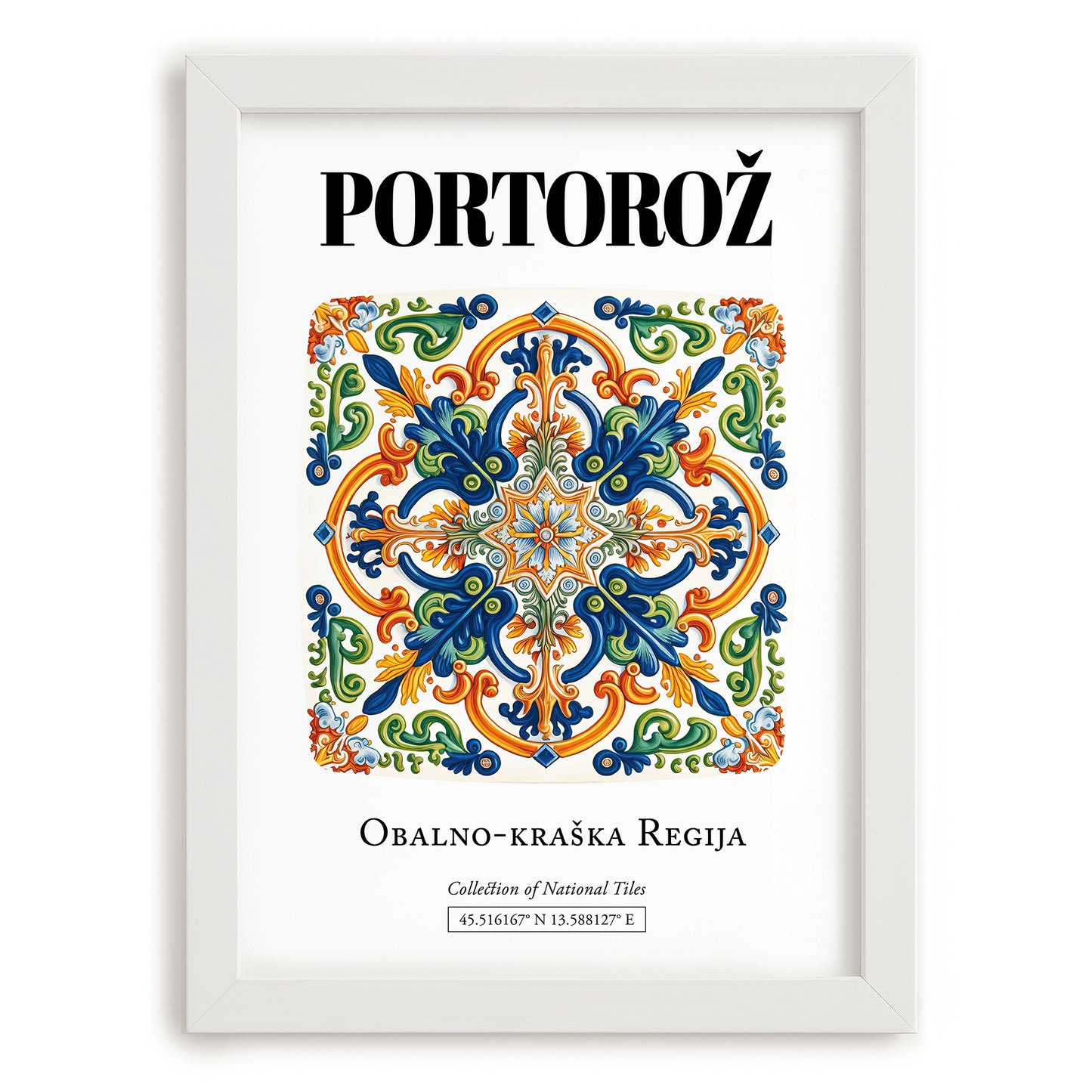 Portorož, Slovenia – Global Wall Art, placed in minimal white frame