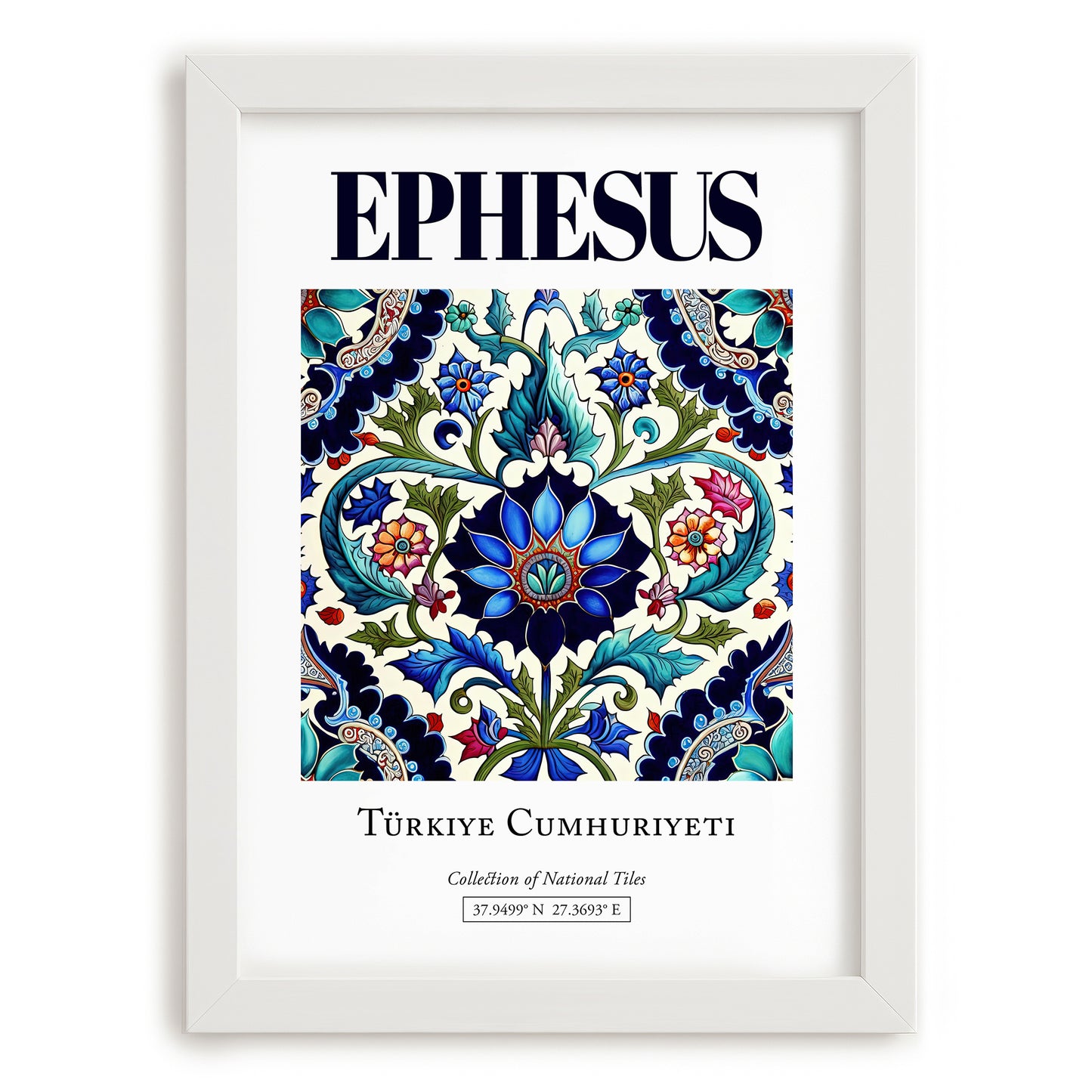 Ephesus, Turkey – Wanderlust-Inspired Poster, placed in minimal white frame