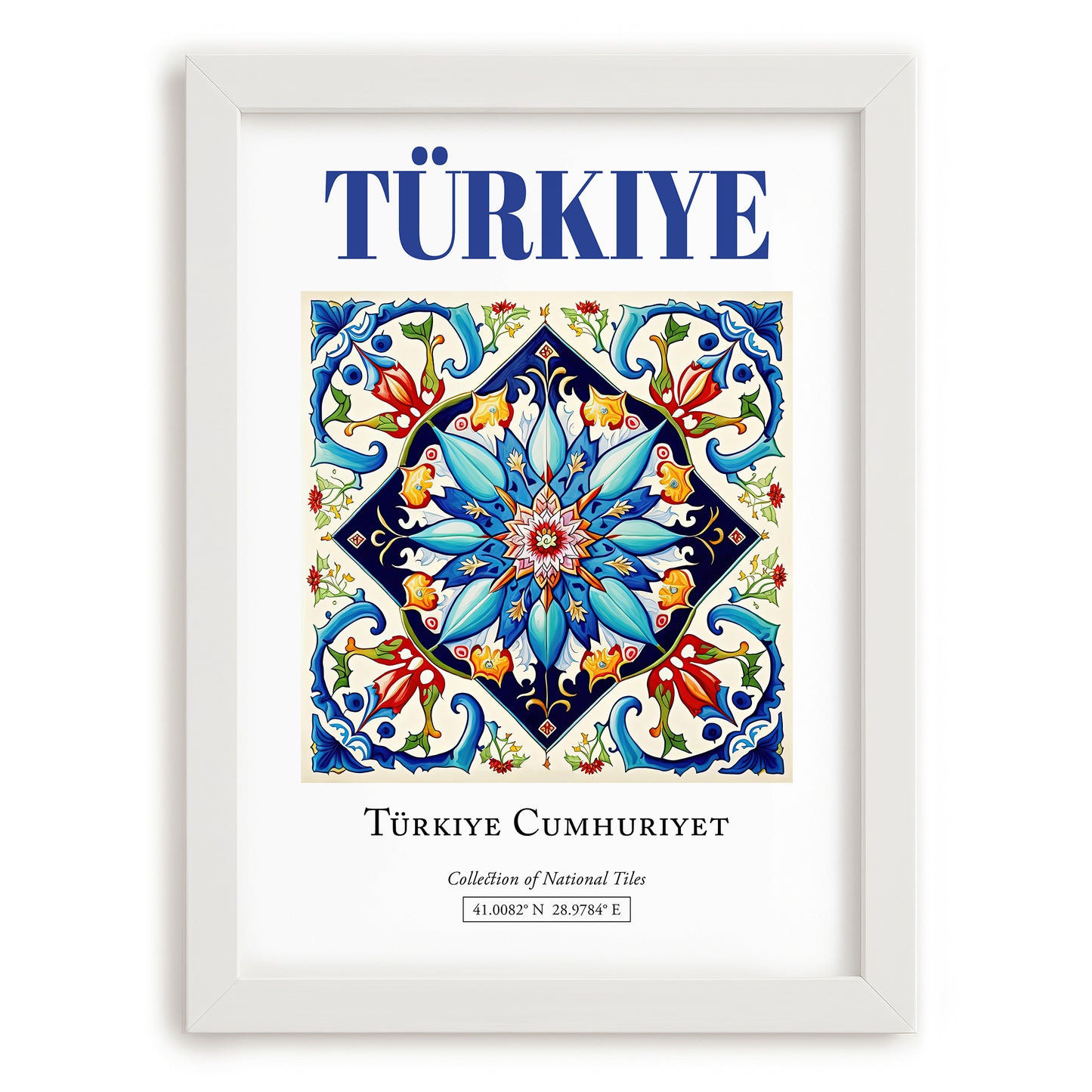 Türkiye, Turkey – Architectural Travel Art, placed in minimal white frame
