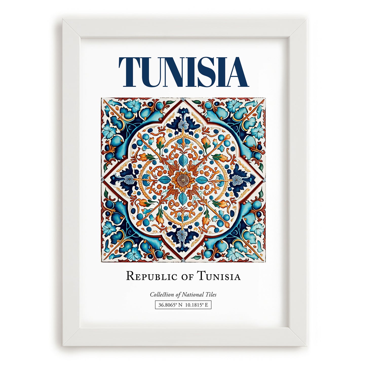 Tunisia, Tunisia – Historic Cities Art Print, placed in minimal white frame
