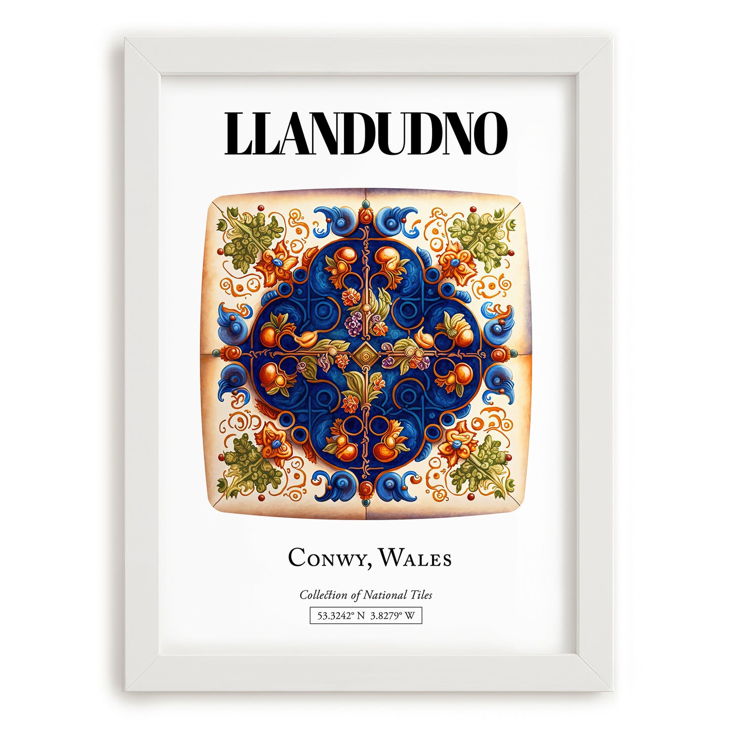 Llandudno, Wales – Travel Wall Decor, placed in minimal white frame