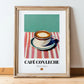 Café con Leche – Spanish Coffee, Book Café Painting, in wooden frame leaning on the floor