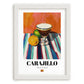 Carajillo – Spanish Coffee, Street Café Print, placed in minimal white frame
