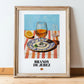 Brandy de Jerez – Spanish Spirit Drink, Rooftop Terrace Poster, in wooden frame leaning on the floor
