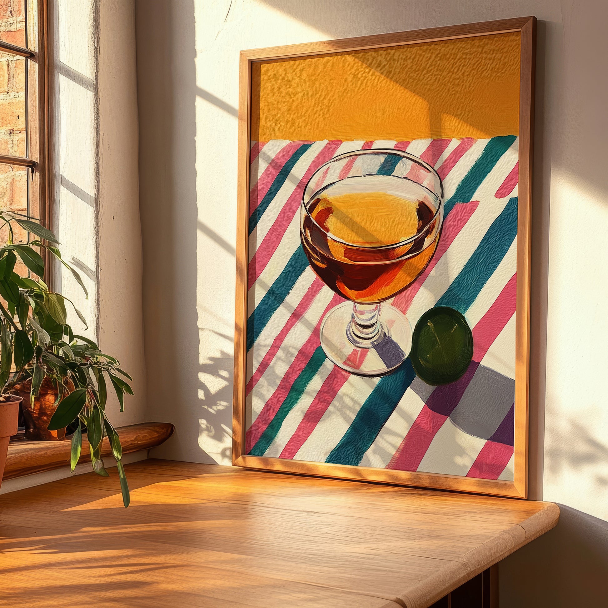 Brandy de Jerez – Spanish Spirit Drink, Sky Bar Painting, clean layout with no caption