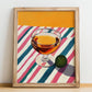 Brandy de Jerez – Spanish Spirit Drink, Sky Bar Painting, no-text version framed in wood