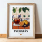Pacharán – Spanish Liqueur Drink, Beach Bar Print, in wooden frame leaning on the floor
