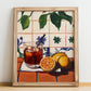 Pacharán – Spanish Liqueur Drink, Beach Bar Print, no-text version framed in wood