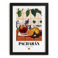 Pacharán – Spanish Liqueur Drink, Beach Bar Print, in sleek black frame