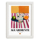 Aguardiente – Spanish Spirit Drink, Beach Bar Wall Art, placed in minimal white frame