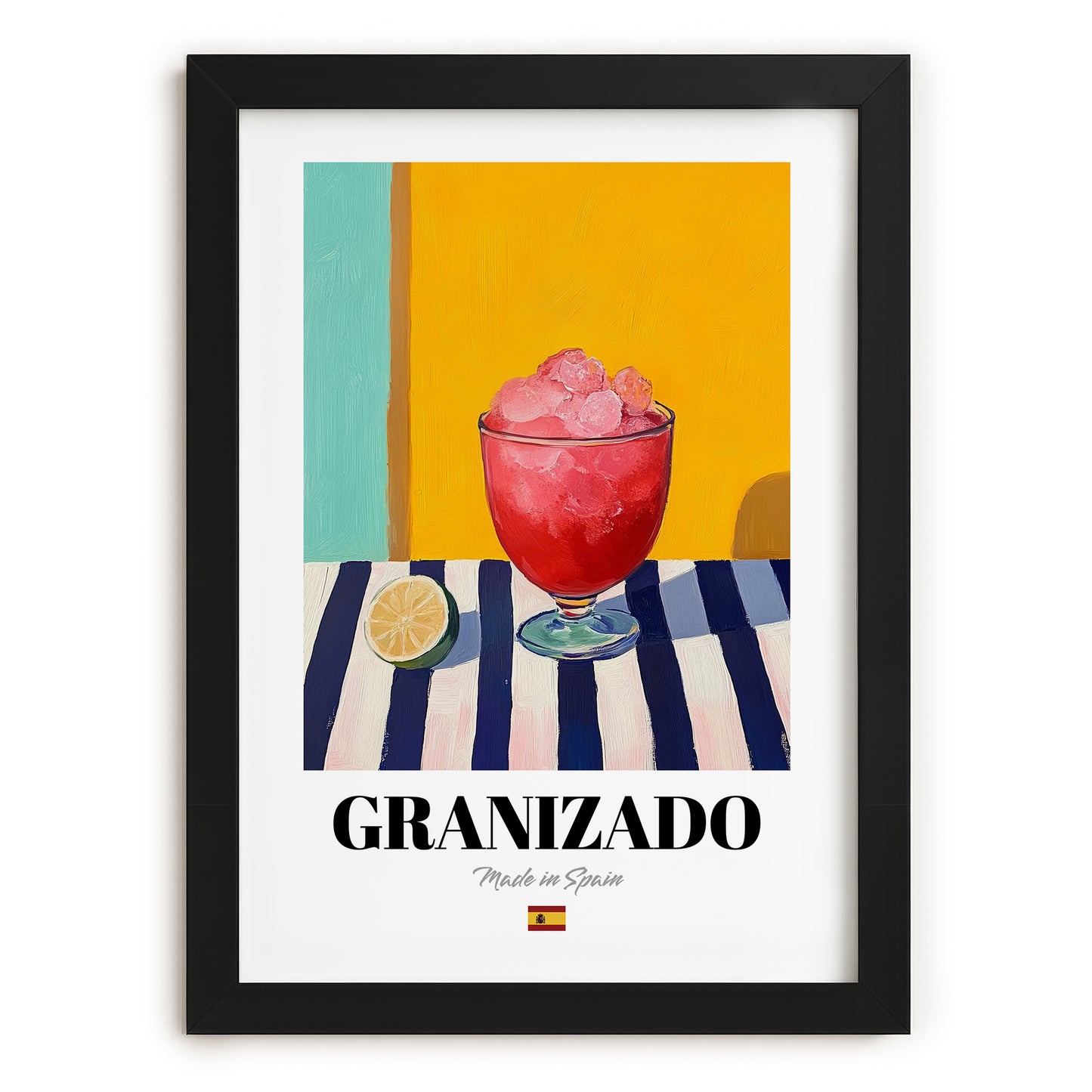 Granizado – Spanish Beverage Drink, Hotel Lobby Poster, in sleek black frame