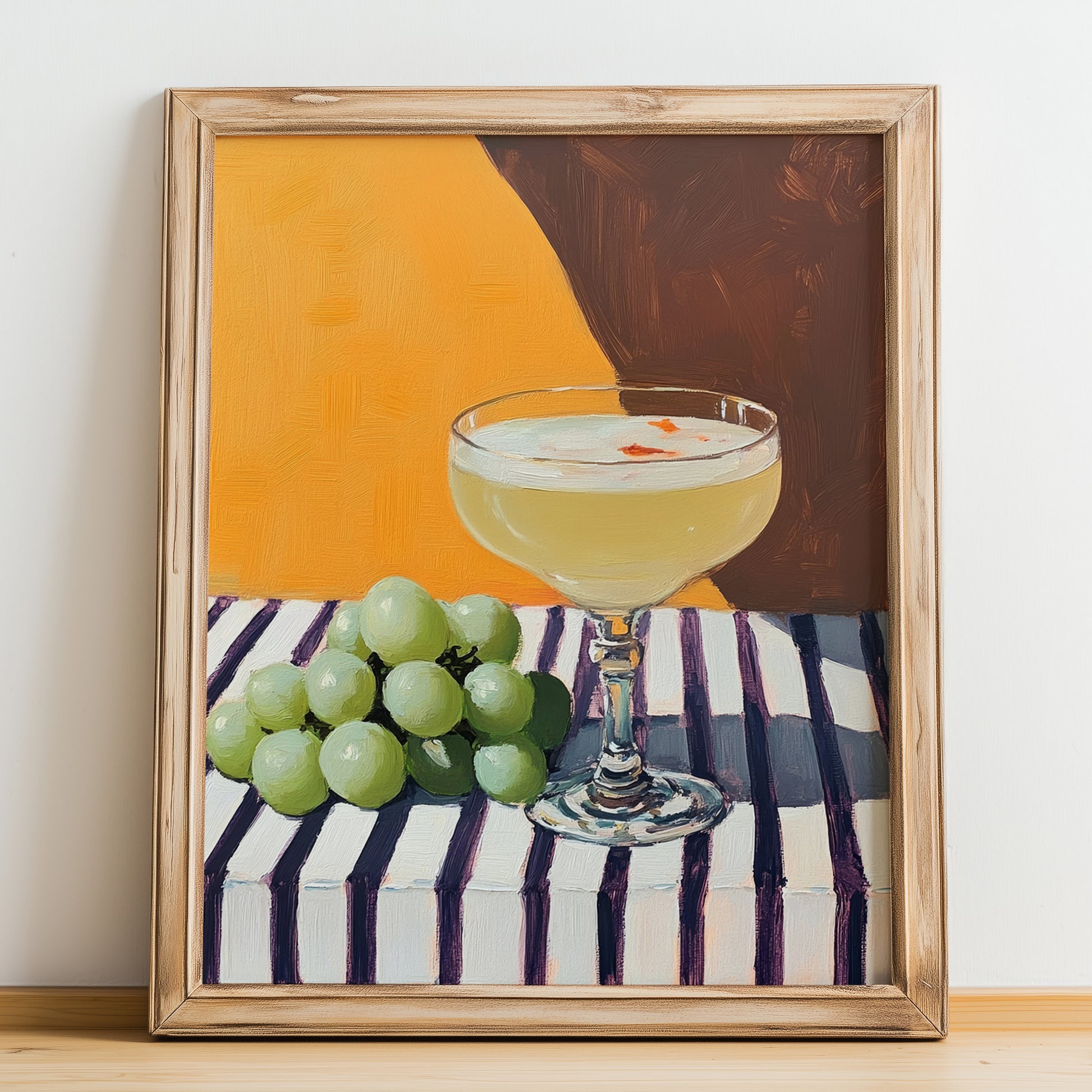 Mosto – Spanish Beverage Drink, Cocktail Lounge Poster, no-text version framed in wood