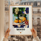 Mosto – Spanish Beverage Drink, Beach Bar Poster, styled in a charming Paris street view
