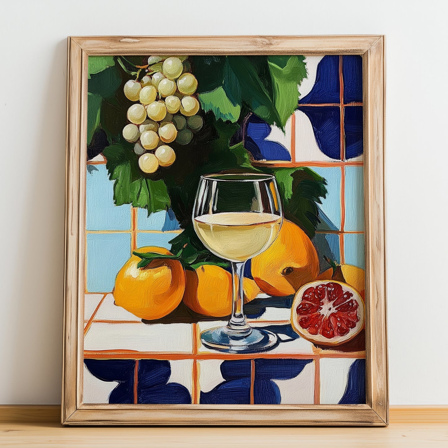 Mosto – Spanish Beverage Drink, Beach Bar Poster, no-text version framed in wood