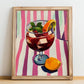 Sangria – Spanish Cocktail Drink, Cocktail Lounge Poster, no-text version framed in wood