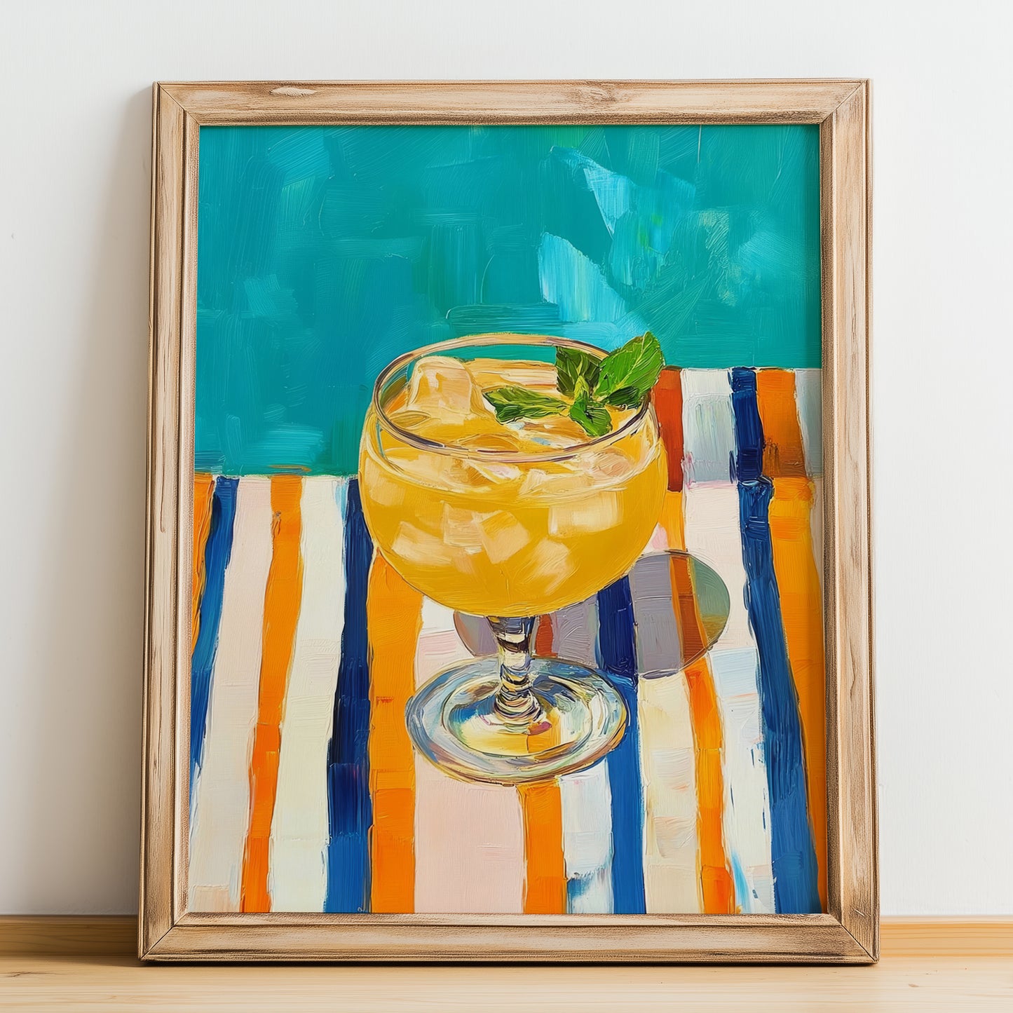 Agua de Valencia – Spanish Cocktail Drink, Cocktail Lounge Poster, no-text version framed in wood