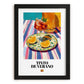 Tinto de Verano – Spanish Cocktail Drink, Hotel Lobby Illustration, in sleek black frame