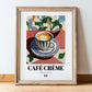 Café Crème – French Coffee, Espresso Bar Wall Decor, in wooden frame leaning on the floor
