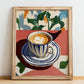 Café Crème – French Coffee, Espresso Bar Wall Decor, no-text version framed in wood
