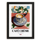 Café Crème – French Coffee, Espresso Bar Wall Decor, in sleek black frame