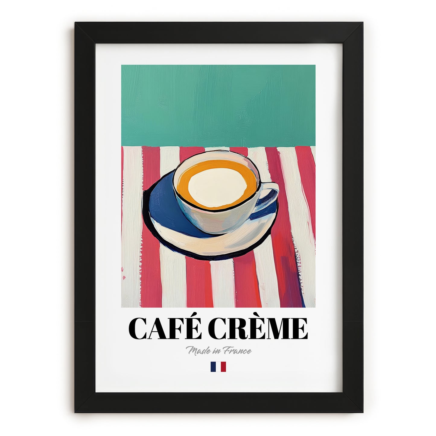 Café Crème – French Coffee, Konditorei Poster, in sleek black frame