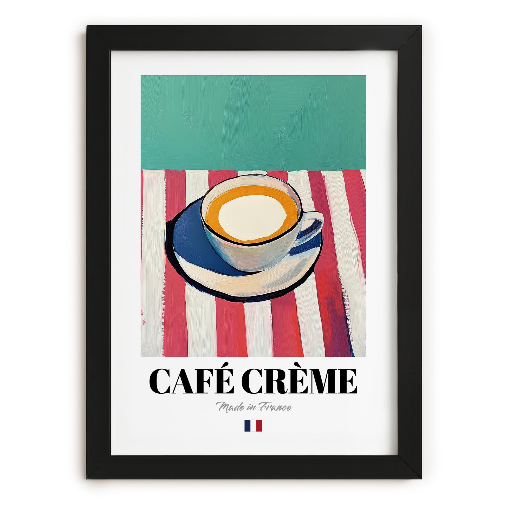 Café Crème – French Coffee, Konditorei Poster, in sleek black frame