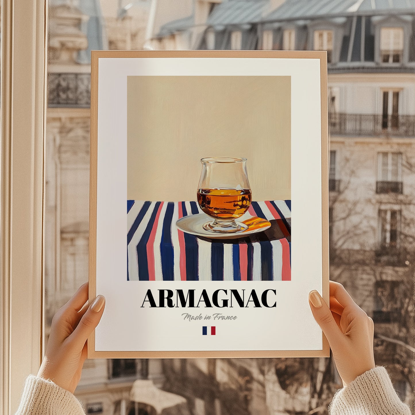 Armagnac – French Spirit Drink, Hotel Lobby Poster, styled in a charming Paris street view