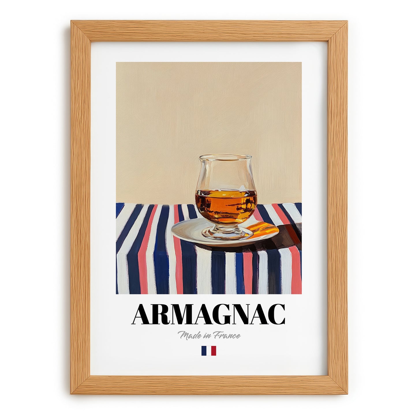 Armagnac – French Spirit Drink, Hotel Lobby Poster, set in oak frame