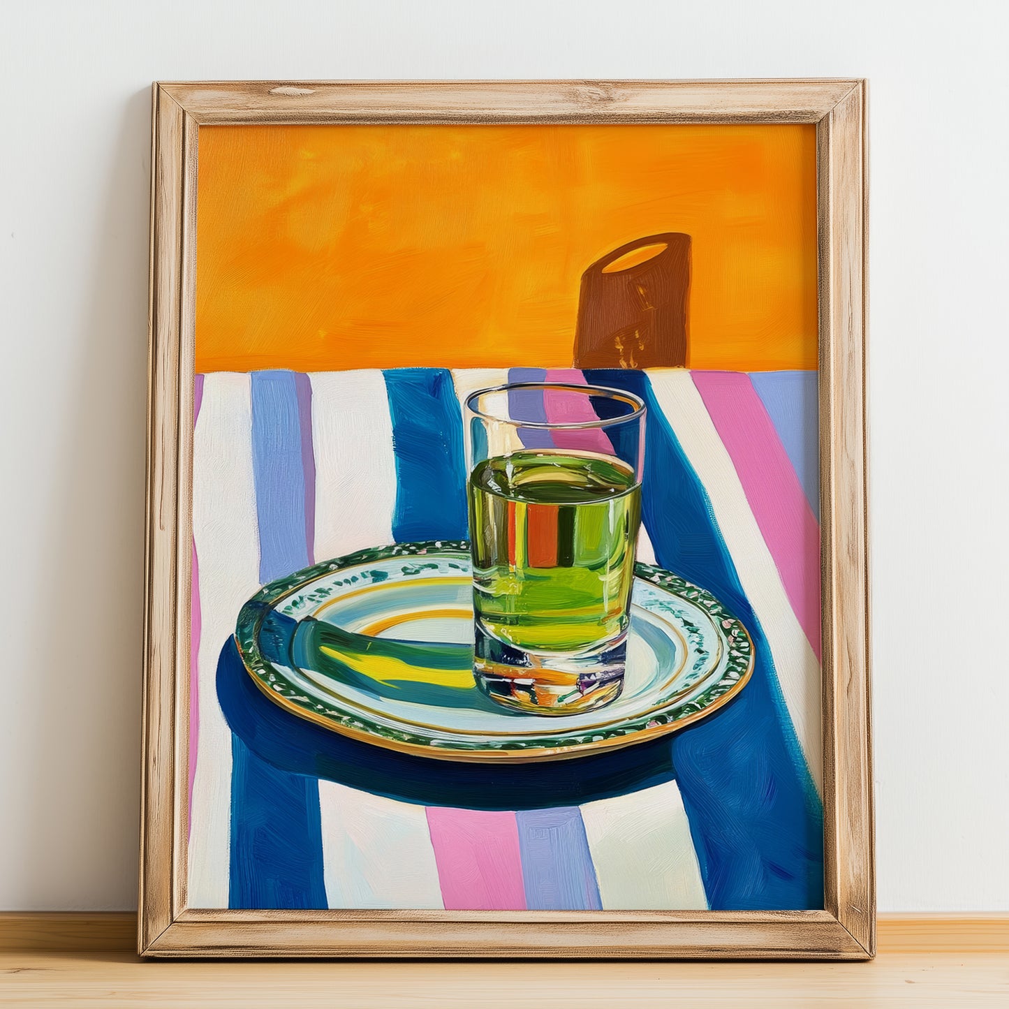 Absinthe – French Spirit Drink, Hotel Lobby Illustration, no-text version framed in wood